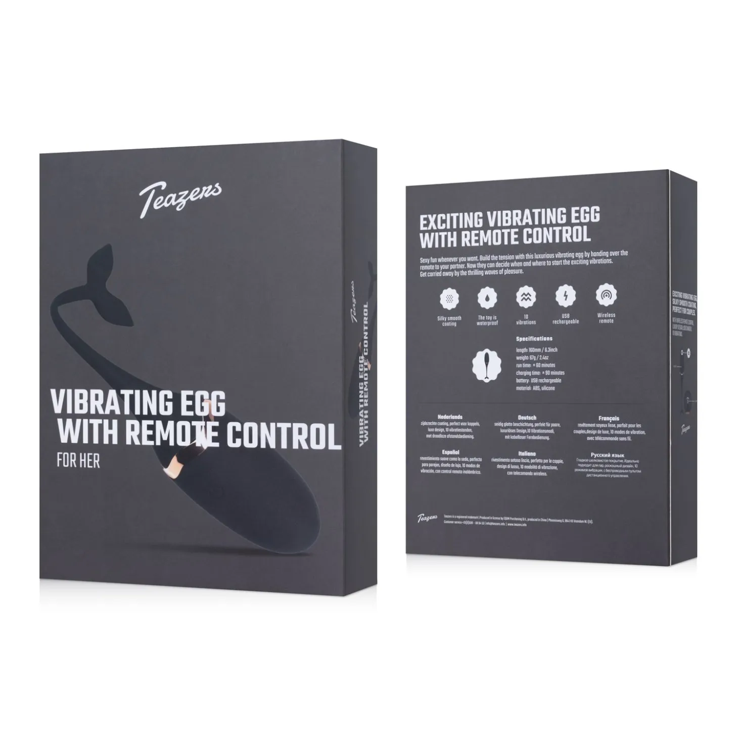 Teazers – Œuf Vibrant Avec Télécommande – Noir