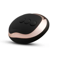 Teazers - Œuf vibrant nervuré de forme aplatie avec télécommande - Noir