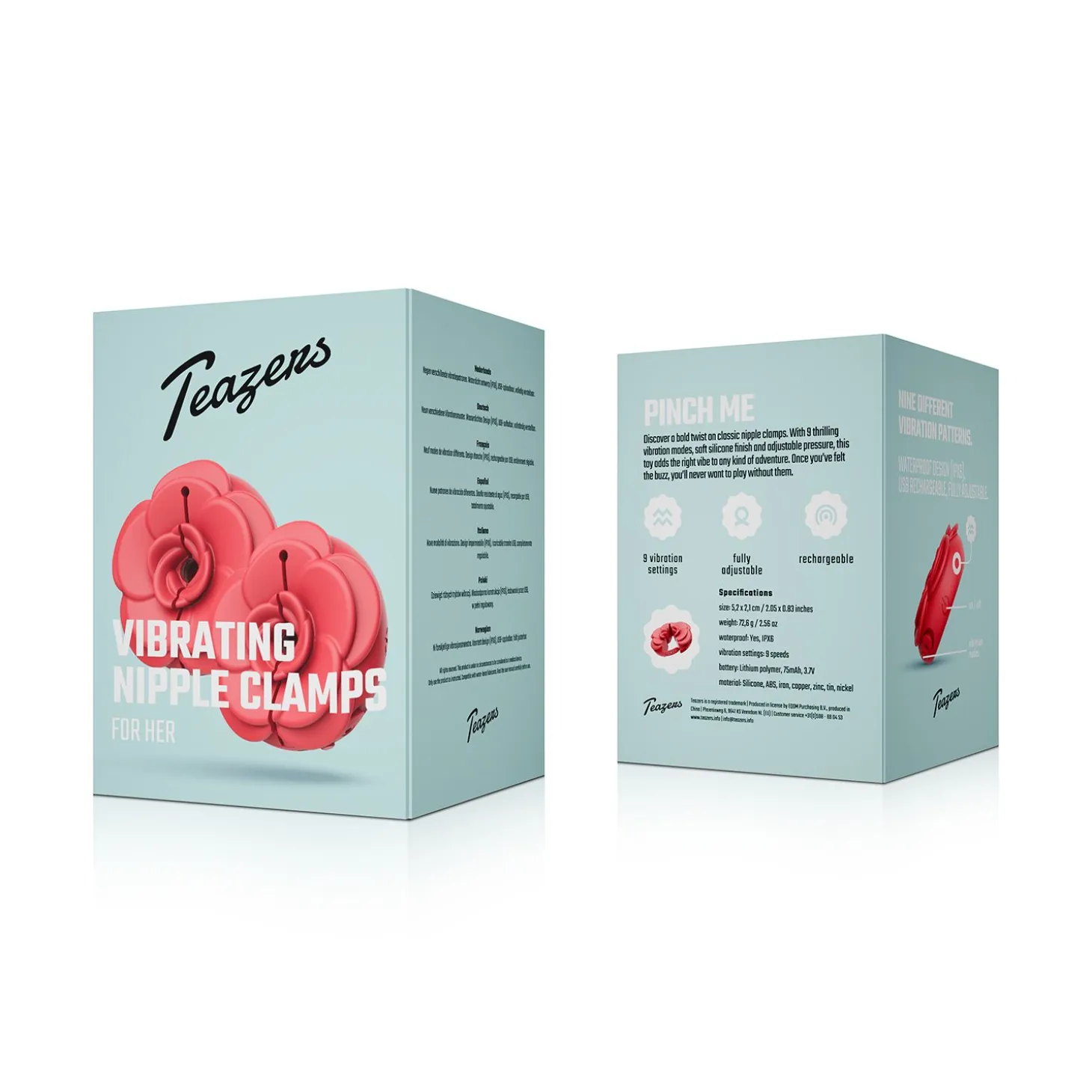 Teazers - Vibrating Nipple Clamps - Rouge