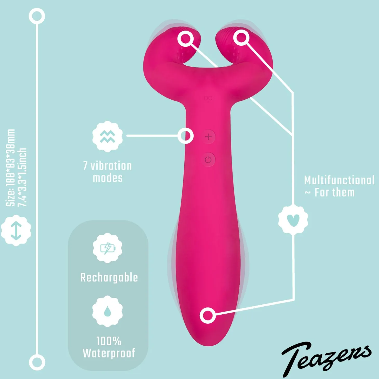 Teazers - Vibromasseur pour couple "Pair Vibrator" - Rose