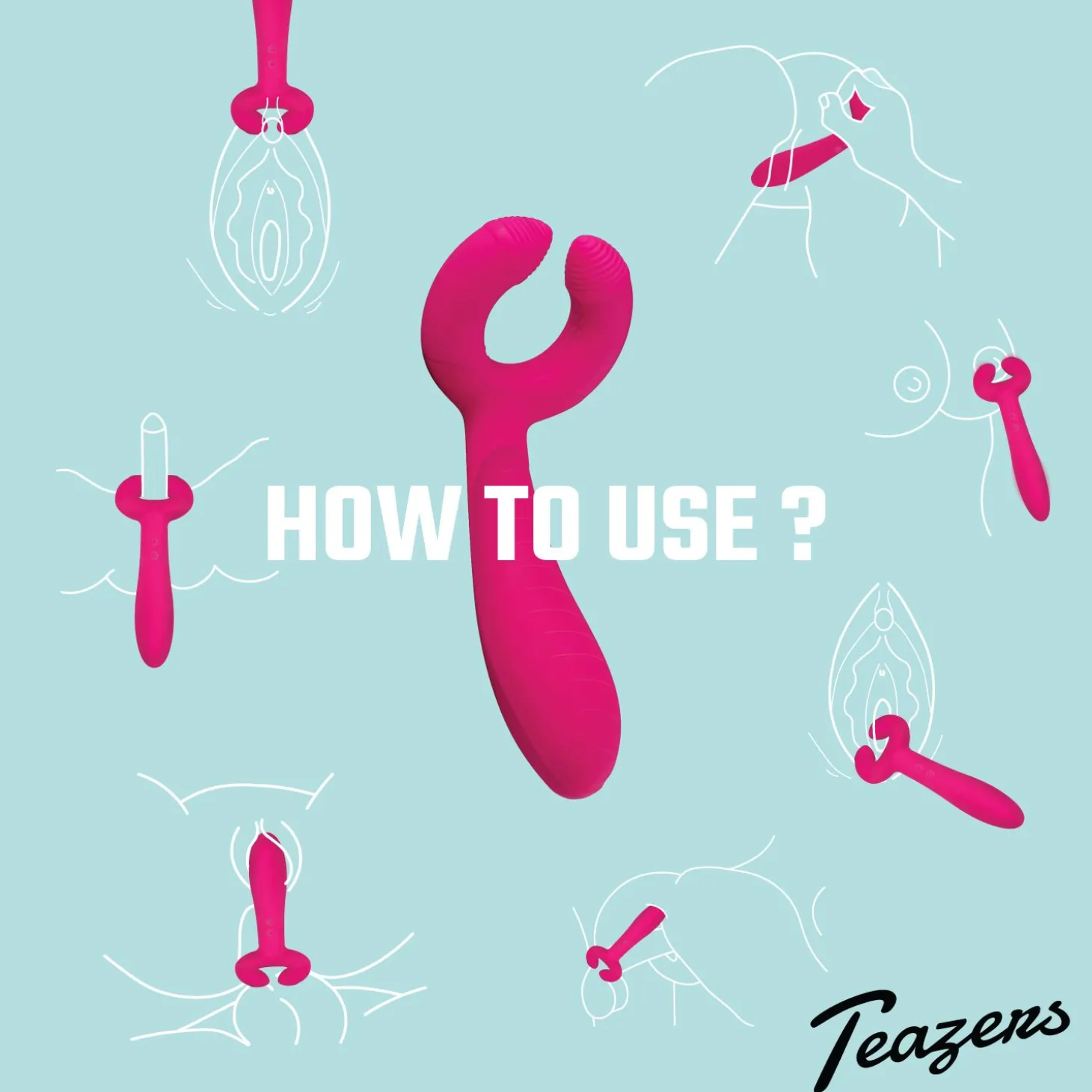 Teazers - Vibromasseur pour couple "Pair Vibrator" - Rose
