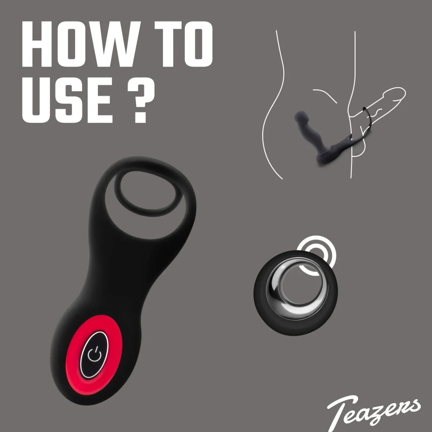 Teazers - Vibromasseur pour prostate avec cockring et télécommande