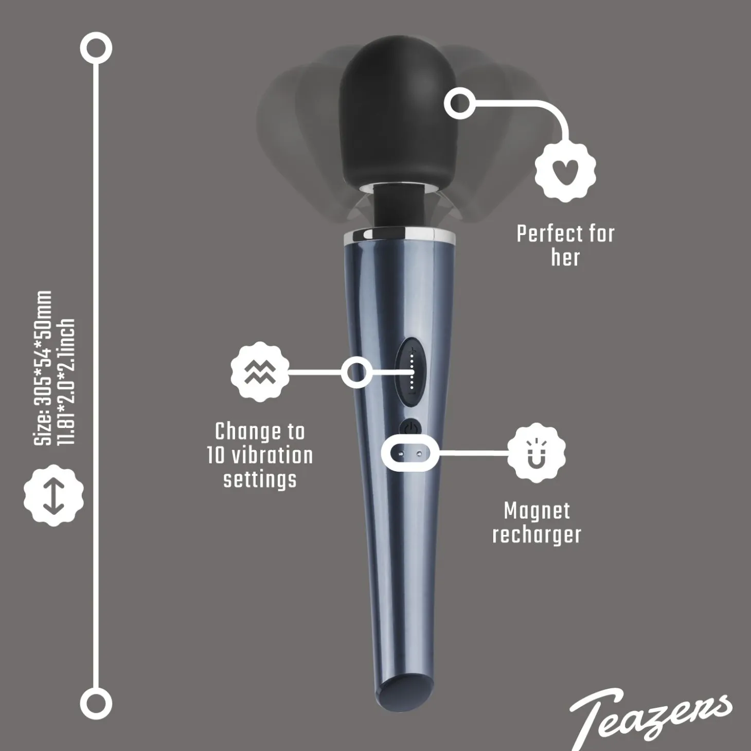 Teazers - Vibromasseur Wand - Noir