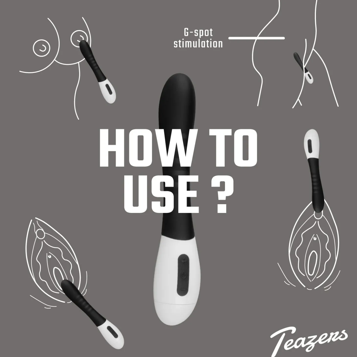 Teazers - Vibro point G nervuré - Noir