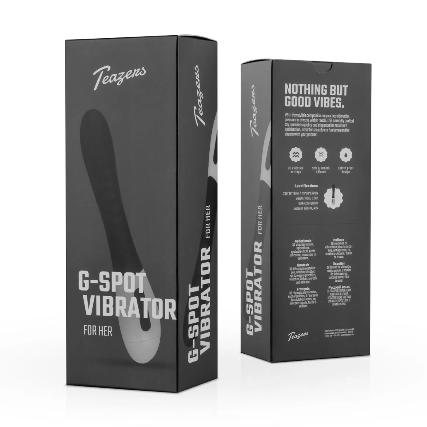 Teazers - Vibro point G nervuré - Noir