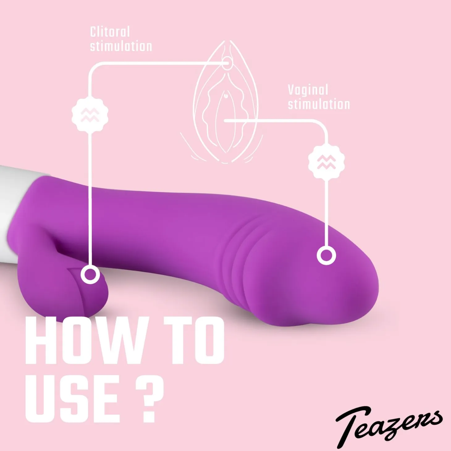 Teazers - Vibro rabbit réaliste - Violet