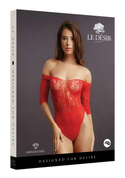 Teddy sans entrejambe en strass - Rouge