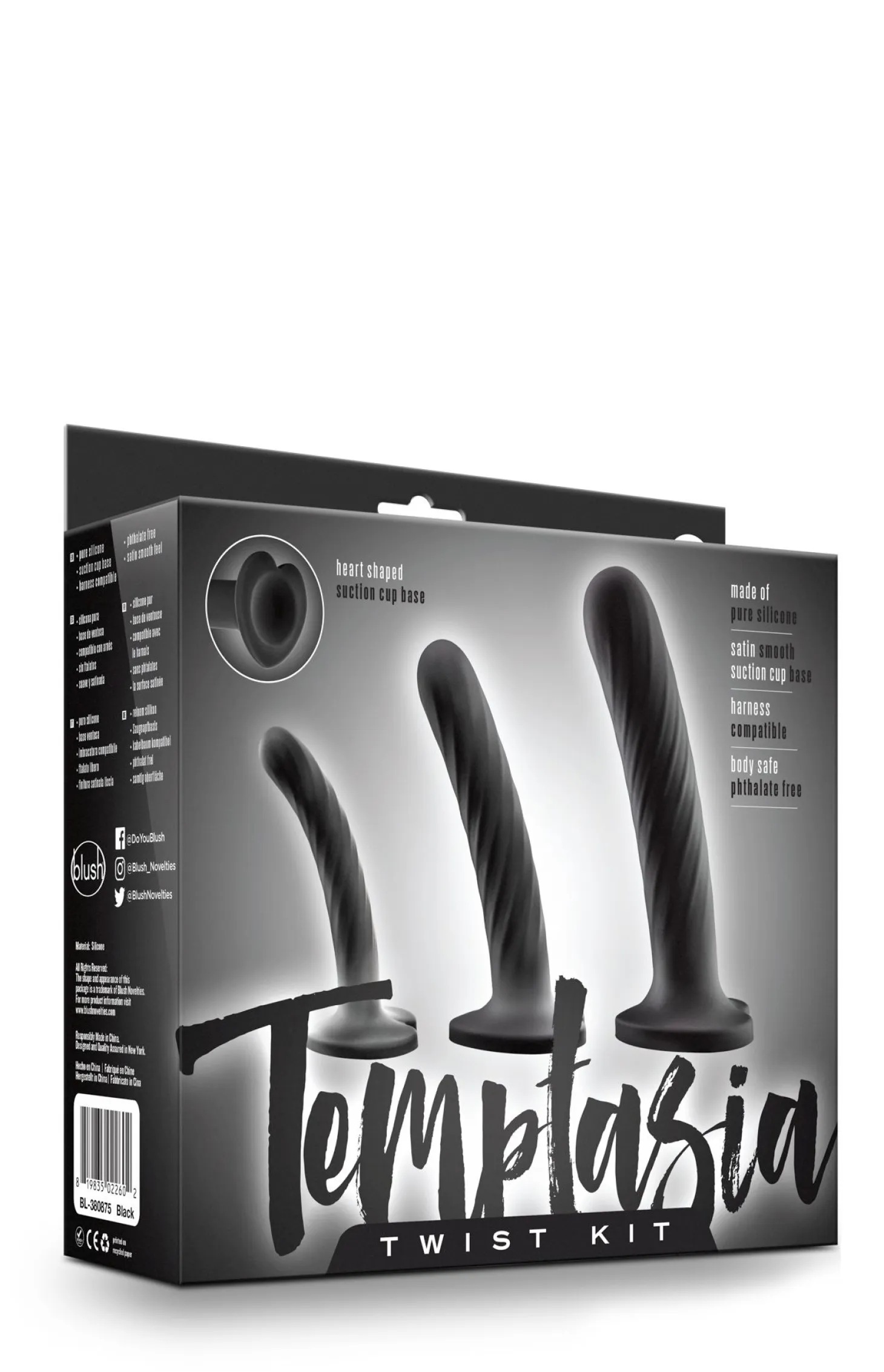 Temptasia - Set de 3 godes "Twist" - Noir