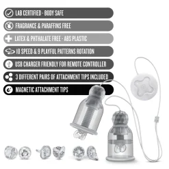 Temptasia - Stimulateurs de tétons vibrants et rotatifs Titillator