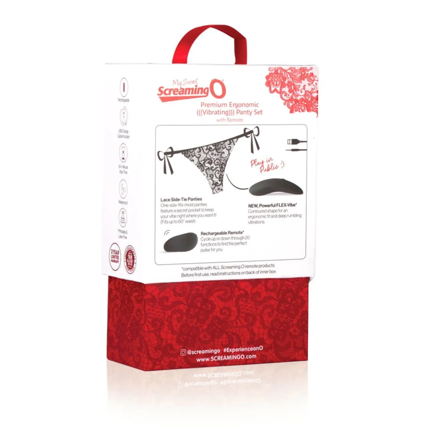 The Screaming O - Premium Ergonomic Remote Panty Set Black