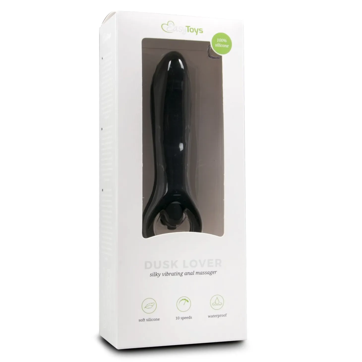 Vibromasseur anal en noir - 15,5 cm
