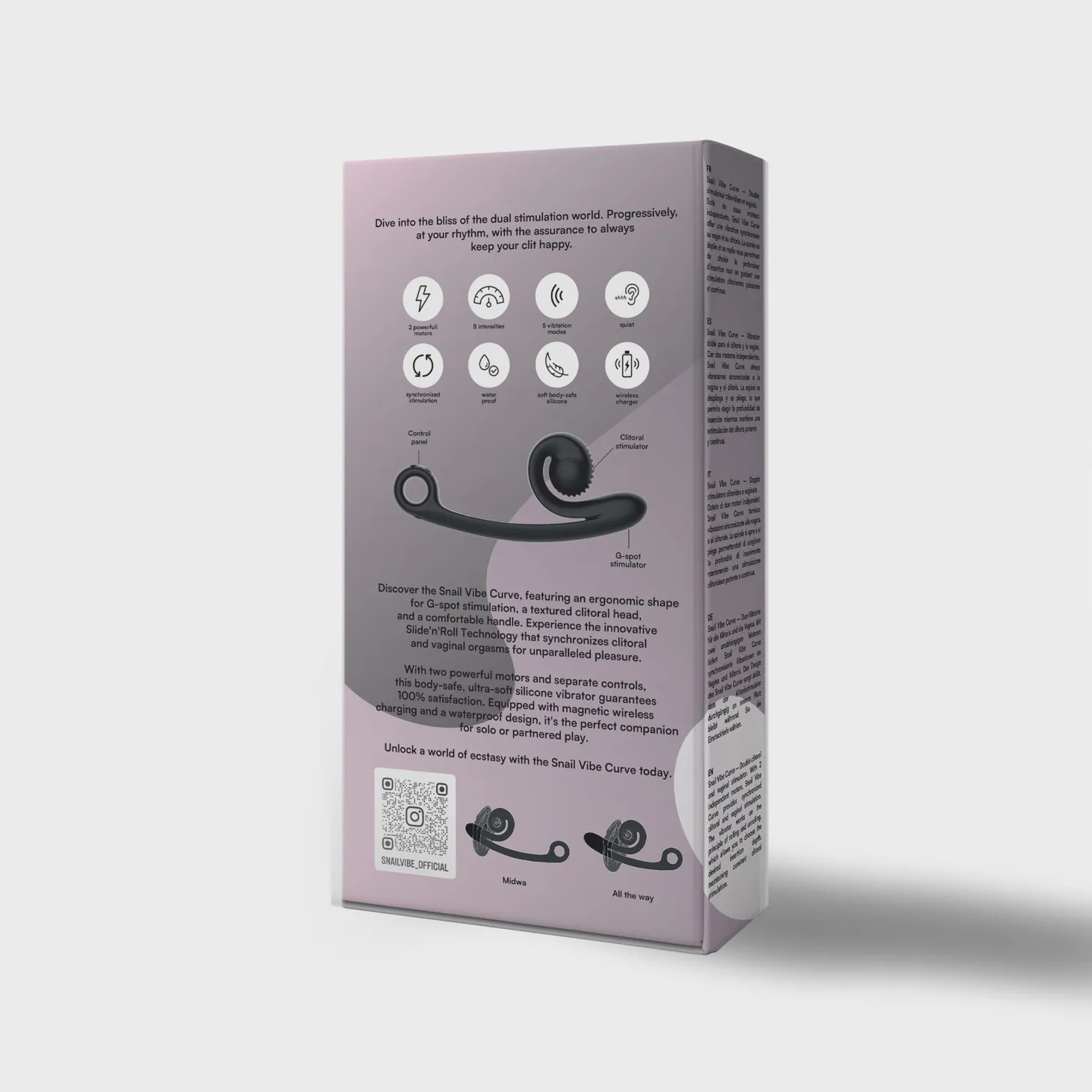 Vibromasseur Double Snail Vibe Curve - Noir