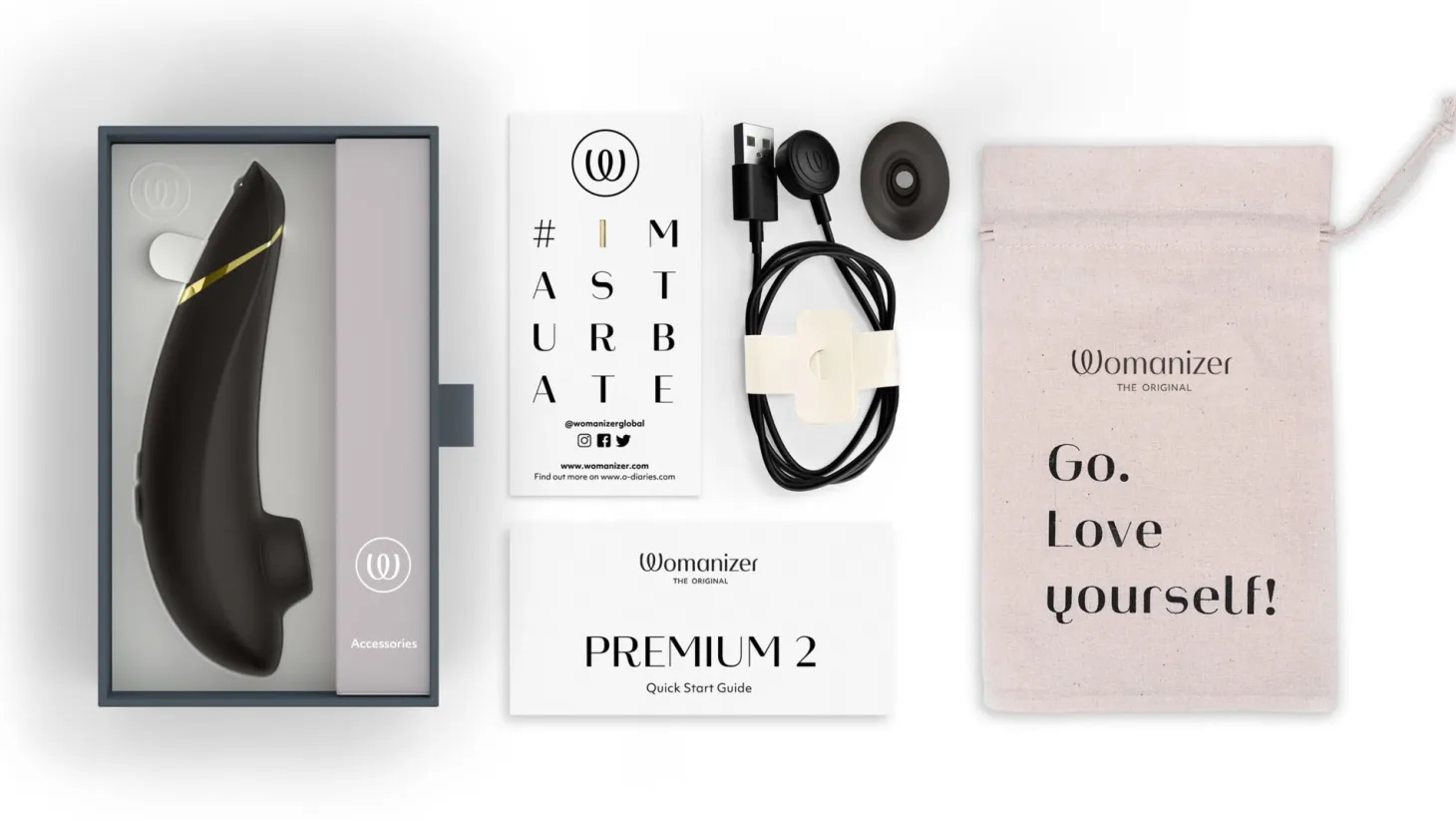 Womanizer Premium 2 - Stimulateur clitoridien à air pulsé - Noir