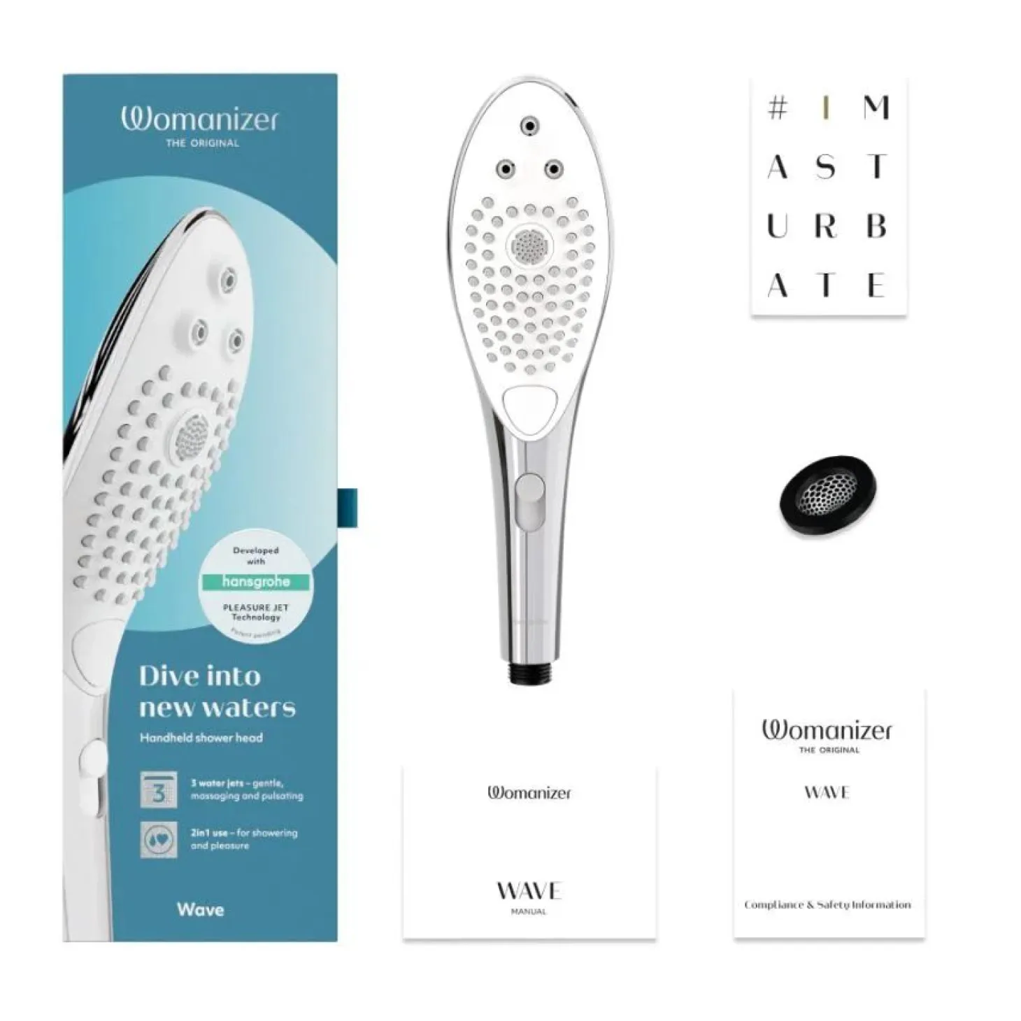 Womanizer Wave - Pommeau de douche pour stimulation clitoridienne - Chrome