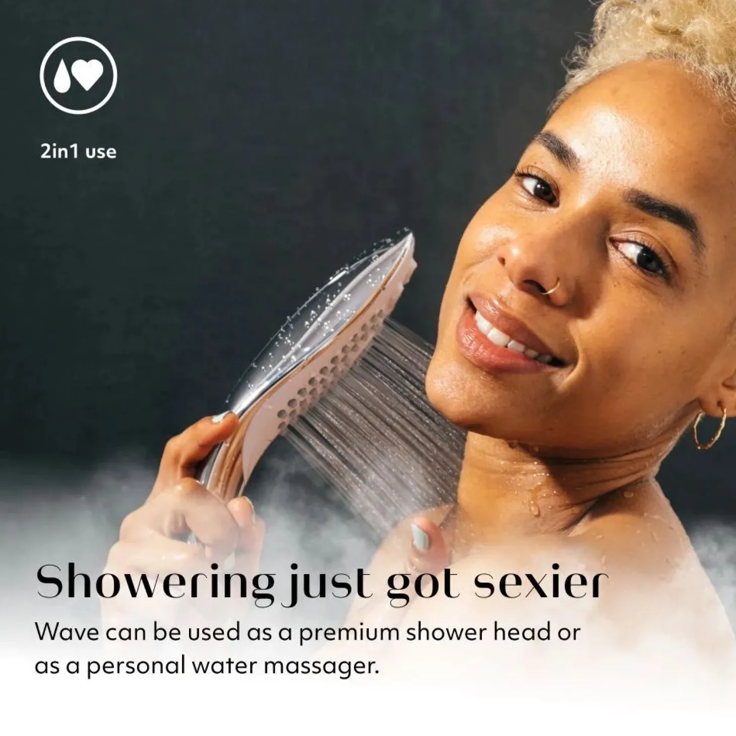 Womanizer Wave - Pommeau de douche pour stimulation clitoridienne - Noir