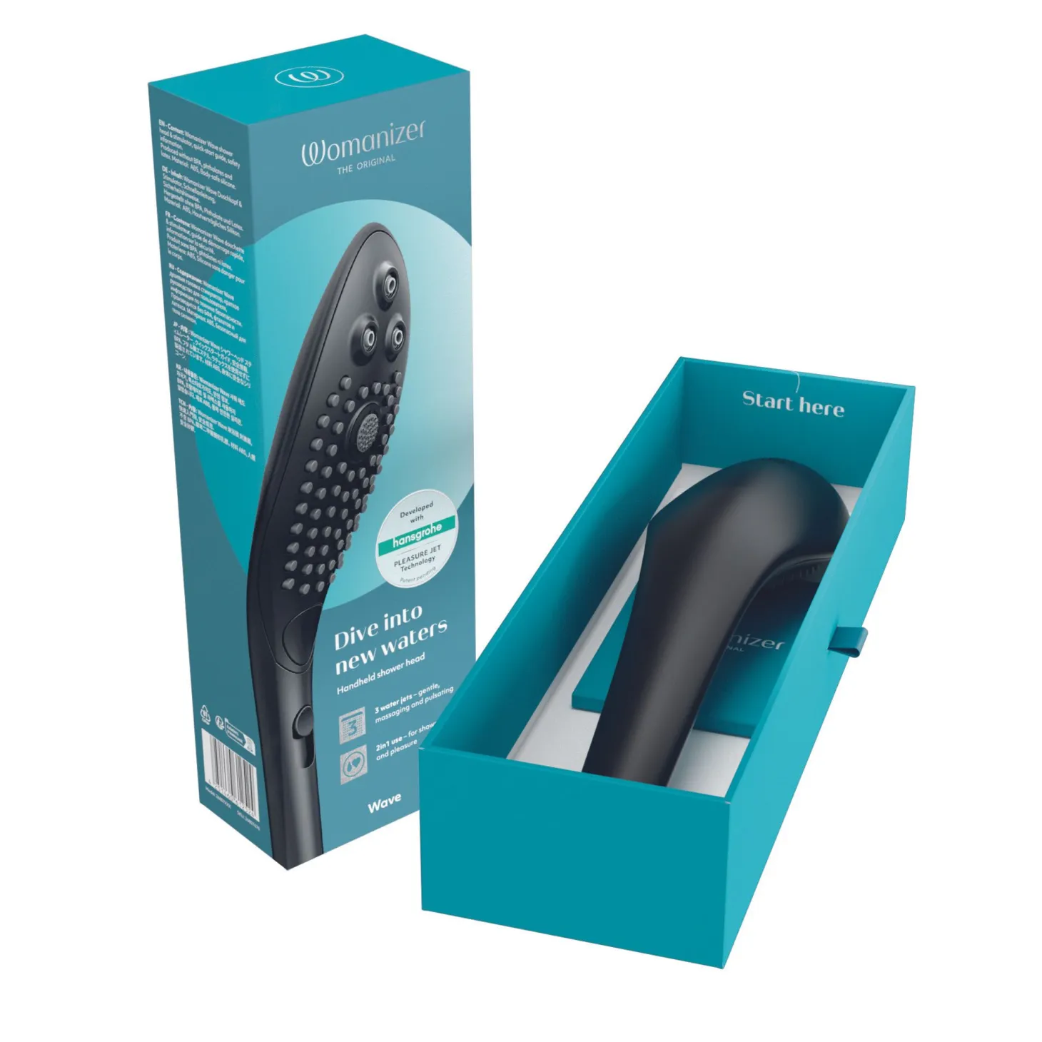 Womanizer Wave - Pommeau de douche pour stimulation clitoridienne - Noir