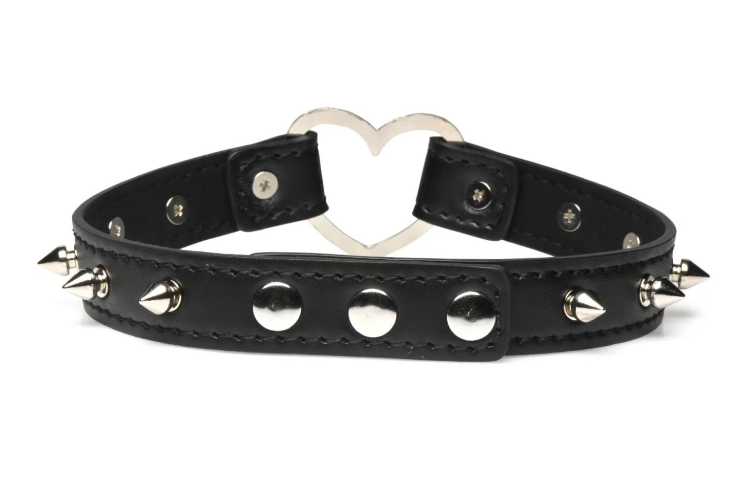 XR Brands - Collier Cœur Piquants - Noir