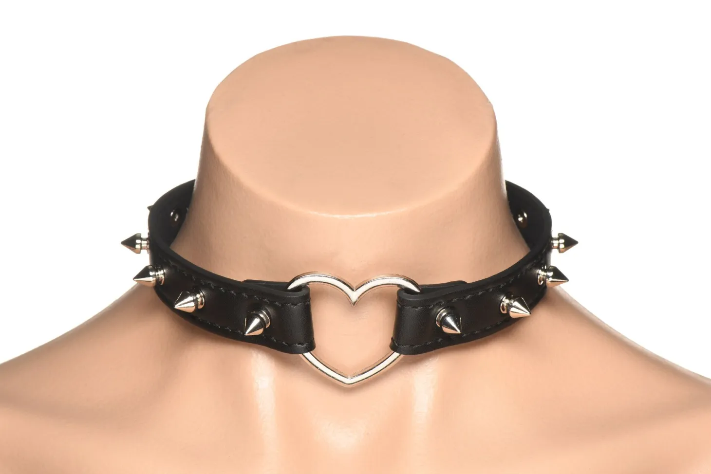 XR Brands - Collier Cœur Piquants - Noir