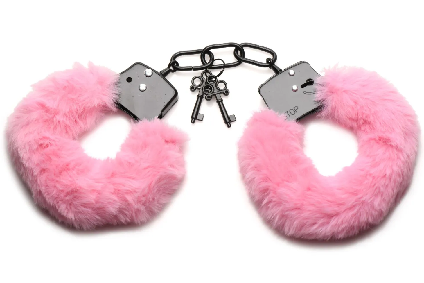XR Brands - Cuffed in Fur Menottes - Rose
