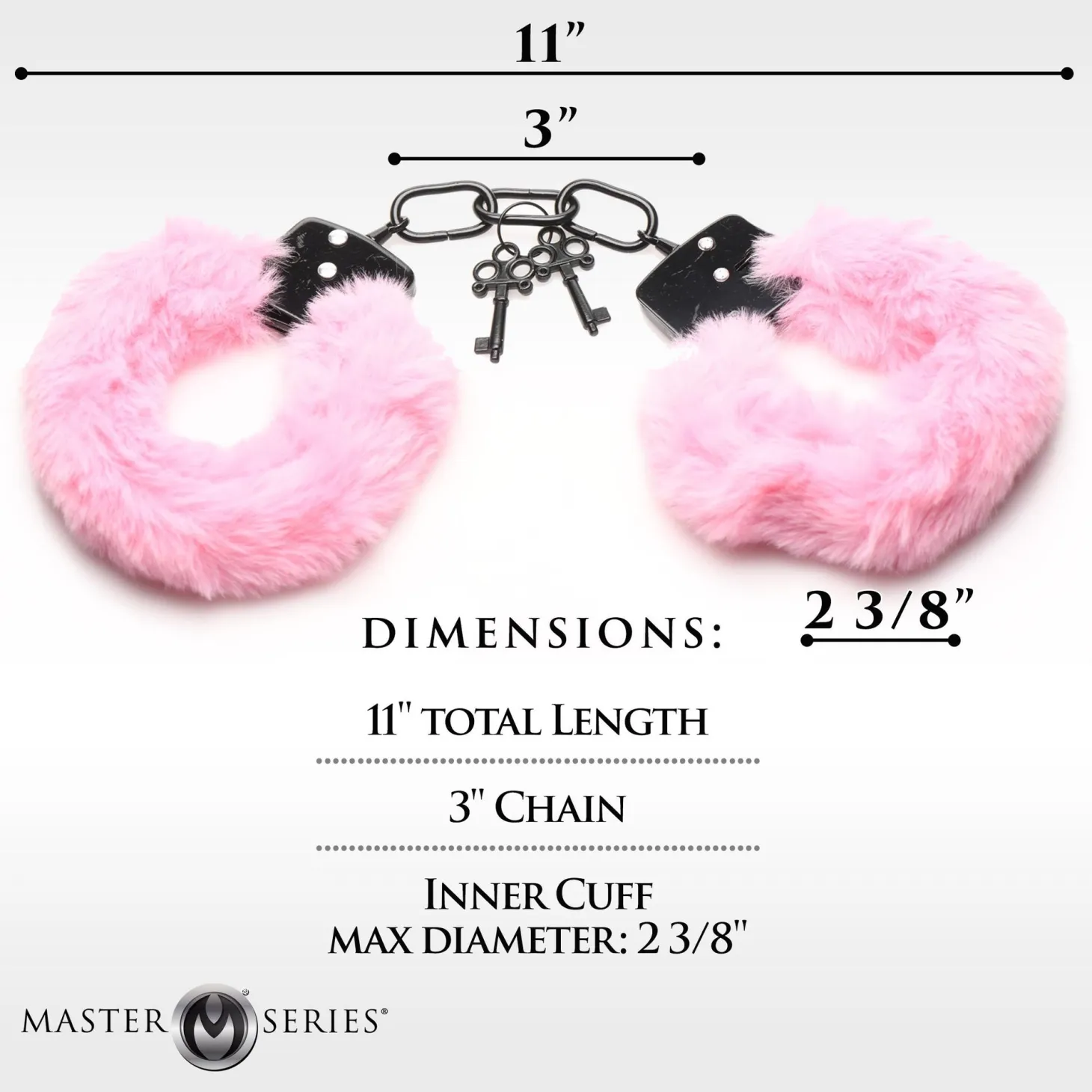 XR Brands - Cuffed in Fur Menottes - Rose