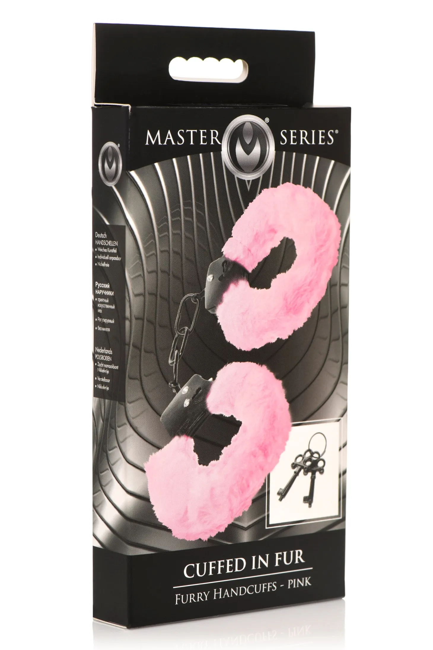 XR Brands - Cuffed in Fur Menottes - Rose