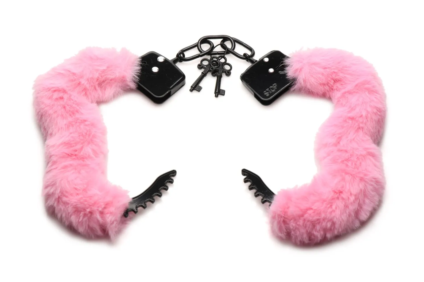 XR Brands - Cuffed in Fur Menottes - Rose