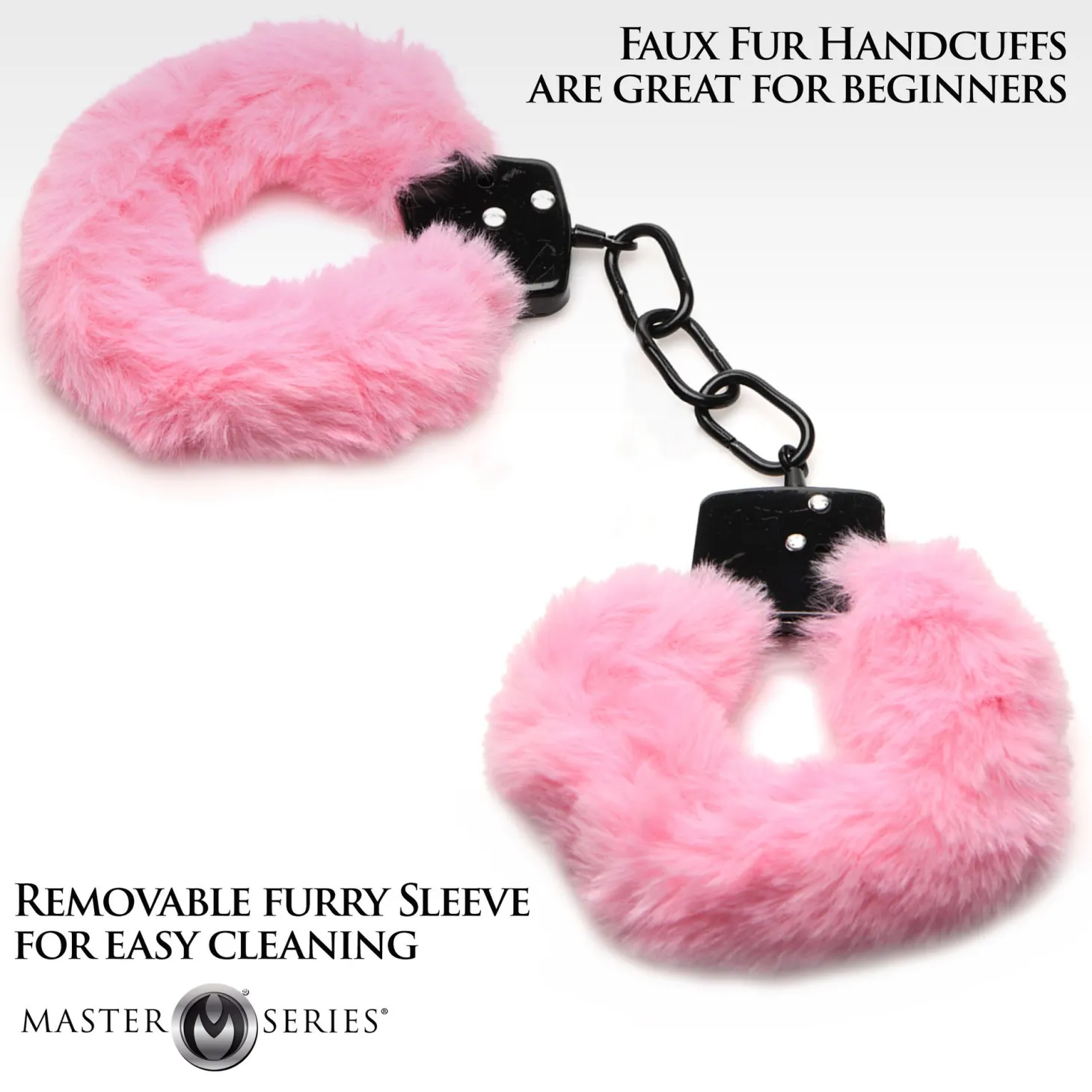 XR Brands - Cuffed in Fur Menottes - Rose