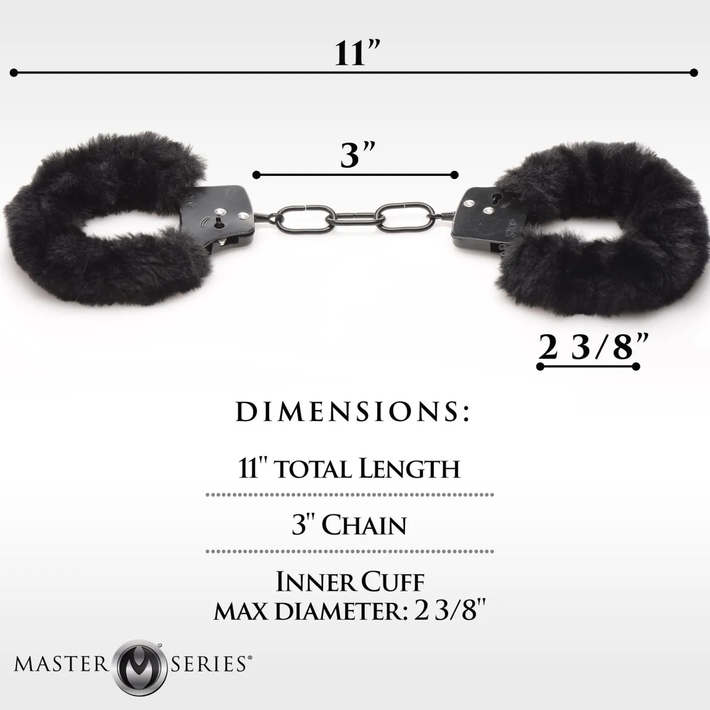 XR Brands - Cuffed In Fur Menottes - Noir
