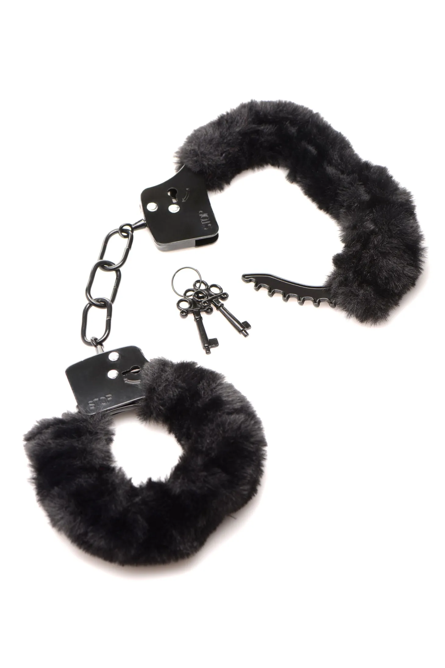 XR Brands - Cuffed In Fur Menottes - Noir