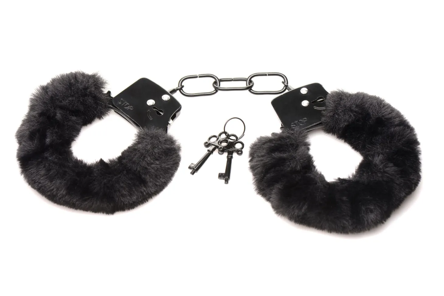XR Brands - Cuffed In Fur Menottes - Noir