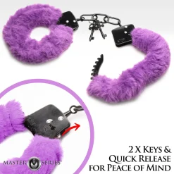 XR Brands - Cuffed In Fur Menottes - Violet