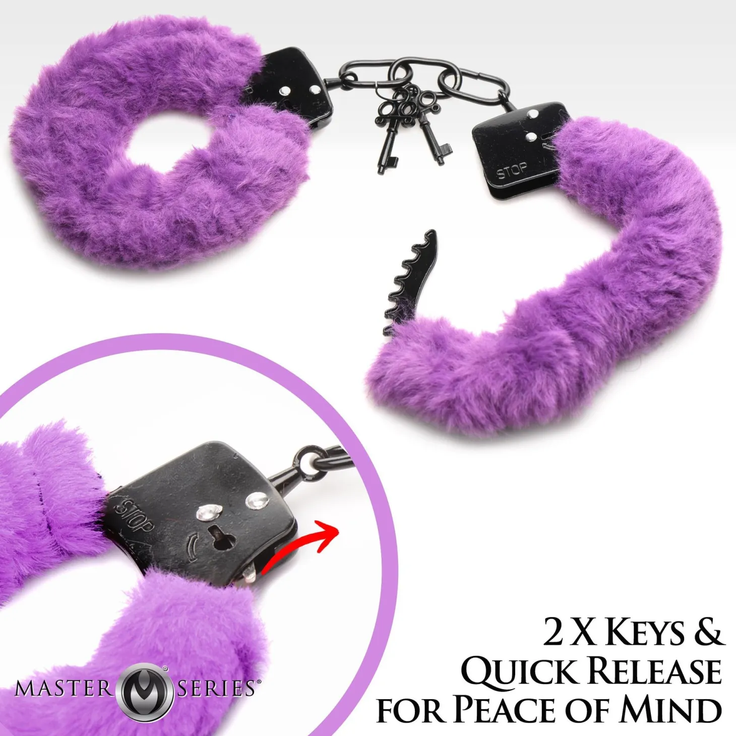 XR Brands - Cuffed In Fur Menottes - Violet