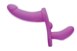 XR Brands - Double Dildo Vibrant avec Harnais - Violet