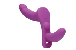 XR Brands - Double Dildo Vibrant avec Harnais - Violet