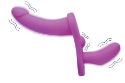 XR Brands - Double Dildo Vibrant avec Harnais - Violet