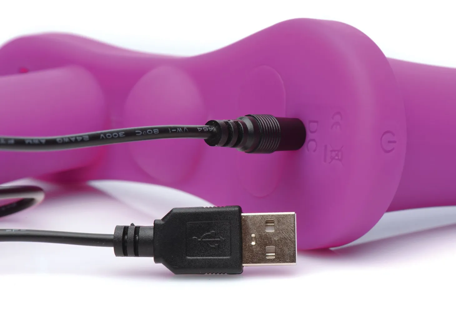 XR Brands - Double Dildo Vibrant avec Harnais - Violet
