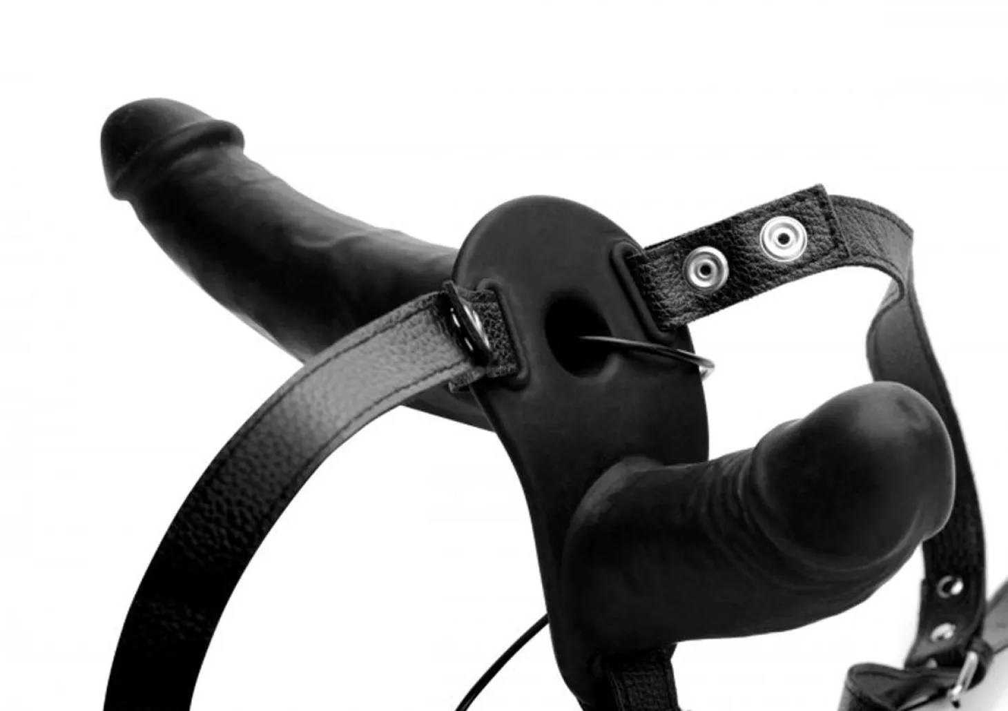 XR Brands - Double gode ceinture vibrant - Noir