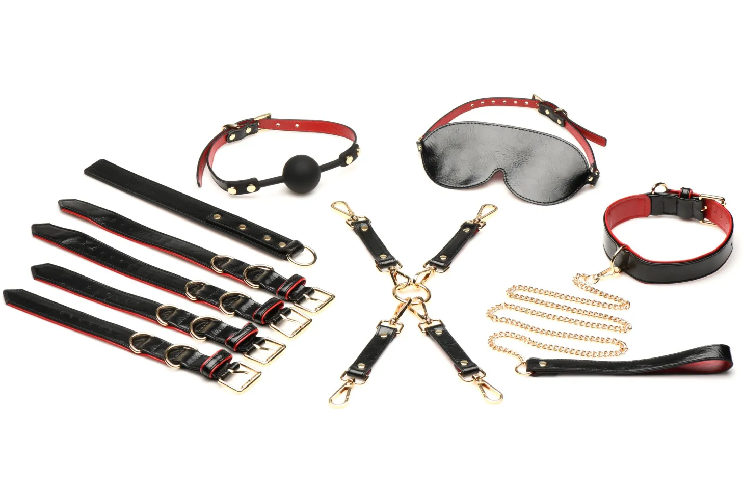 XR Brands - Ensemble de Bondage de Luxe pour Amoureux - Noir