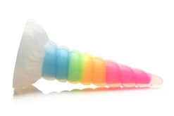 XR Brands - Gode en Silicone Luminescent Arc-en-ciel