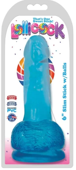 XR Brands - Gode ventouse réaliste avec testicules 15 cm - Bleu transparent