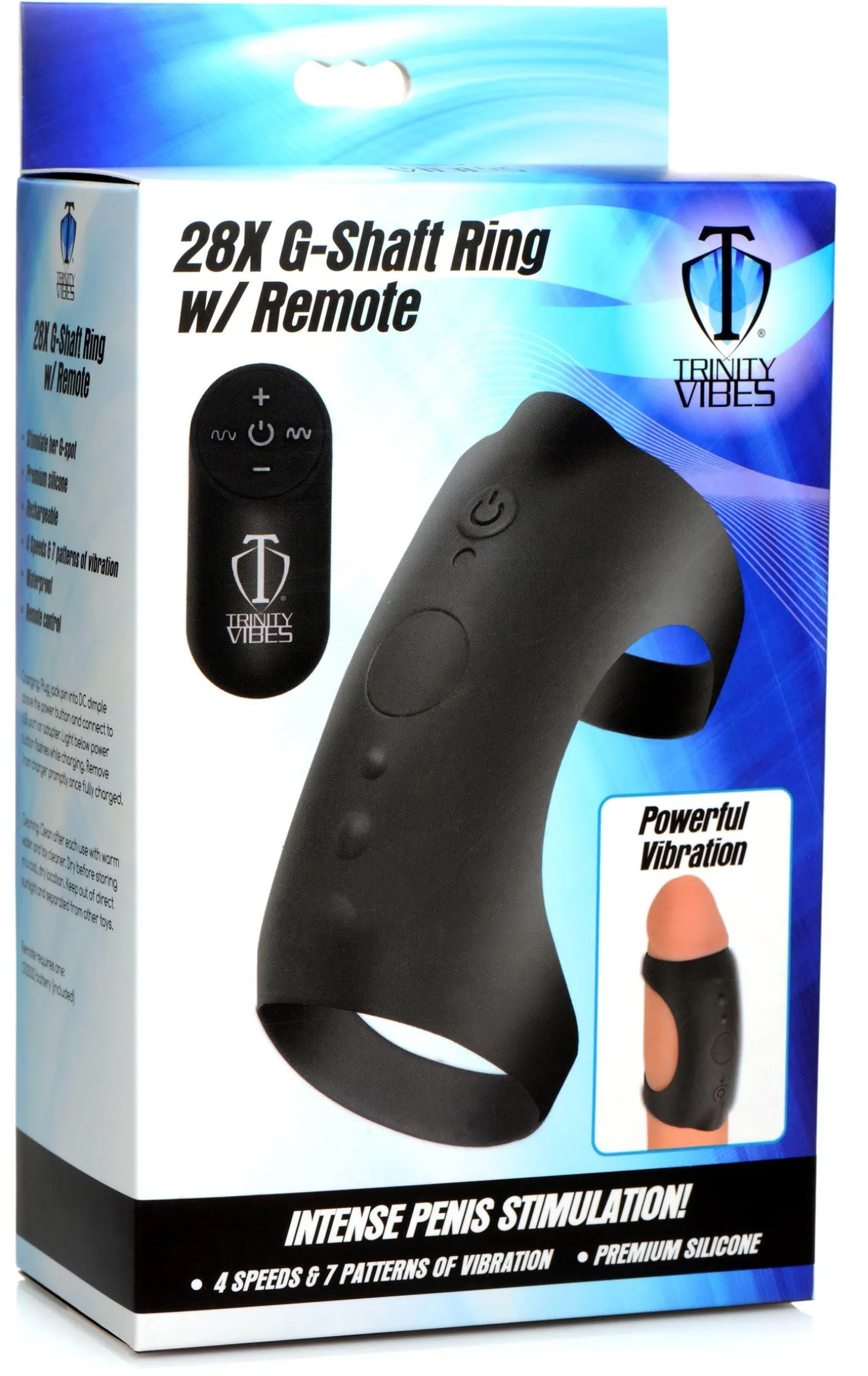 XR Brands - Jouet pénien multifonction avec télécommande - Noir