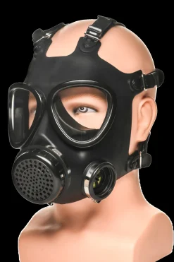 XR Brands - Masque à Gaz Inhalateur avec Bouteille - Noir et Blanc