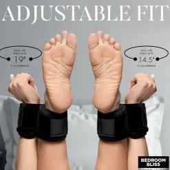 XR Brands - Menottes poignets et chevilles - Noir
