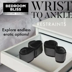 XR Brands - Menottes poignets et chevilles - Noir