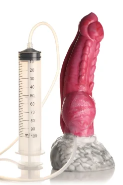 XR Brands - Resurrector Phoenix Gode en Silicone Éjaculateur - Rouge/Blanc